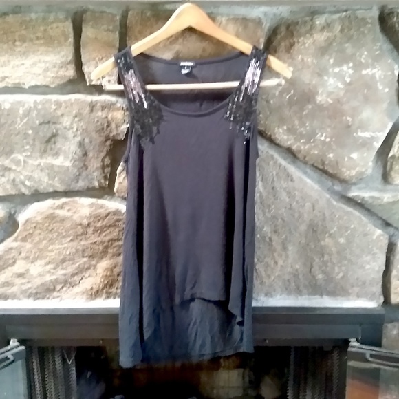 Black high/low tank top Small - Picture 1 of 2